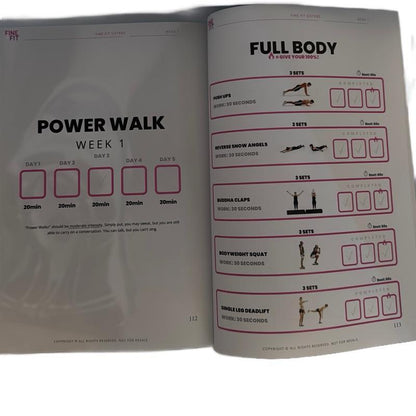 Fine Fit Fitness 6 Week Transformation Guide Total Body Recovery Meal Planner Guided Journal for Health & Wellness with Full Meal Plan & Workout Guide
