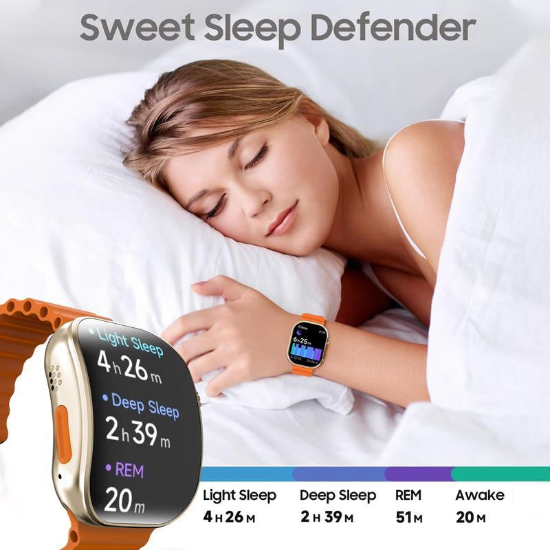 W&O Smart Watch Gift Set – 2.02" Wireless Calling Fitness Tracker Bundle with 100+ Sports Modes, Touch Screen, APP Alerts, Call & Message Reminder, Compatible with Iphone & Android – All-In-One Wearable Smart Bracelet Package