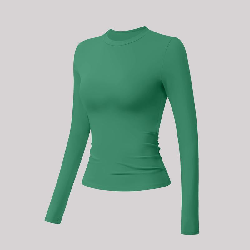 Timeoff 5-Piece Solid Sports Tee Set round Neck Slim Stretchy Ideal for Yoga Gym Workouts Women'S Athletic Wear Sporty Style Clothes Gym Shirts Workout Tops Oversized Gym Shirts Fitness Outfit