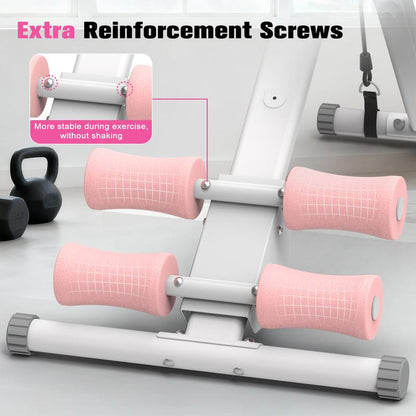 RELIFE SPORTS Foldable Adjustable Ab Trainer with LCD Monitor for Women - 440LBS Capacity, 5-Level Height & 2-Level Incline, Home Gym Equipment, Ideal Gift for Fitness Beginners