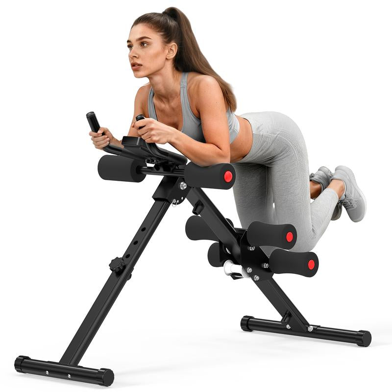 RELIFE SPORTS Foldable Adjustable Ab Trainer with LCD Monitor for Women - 440LBS Capacity, 5-Level Height & 2-Level Incline, Home Gym Equipment, Ideal Gift for Fitness Beginners