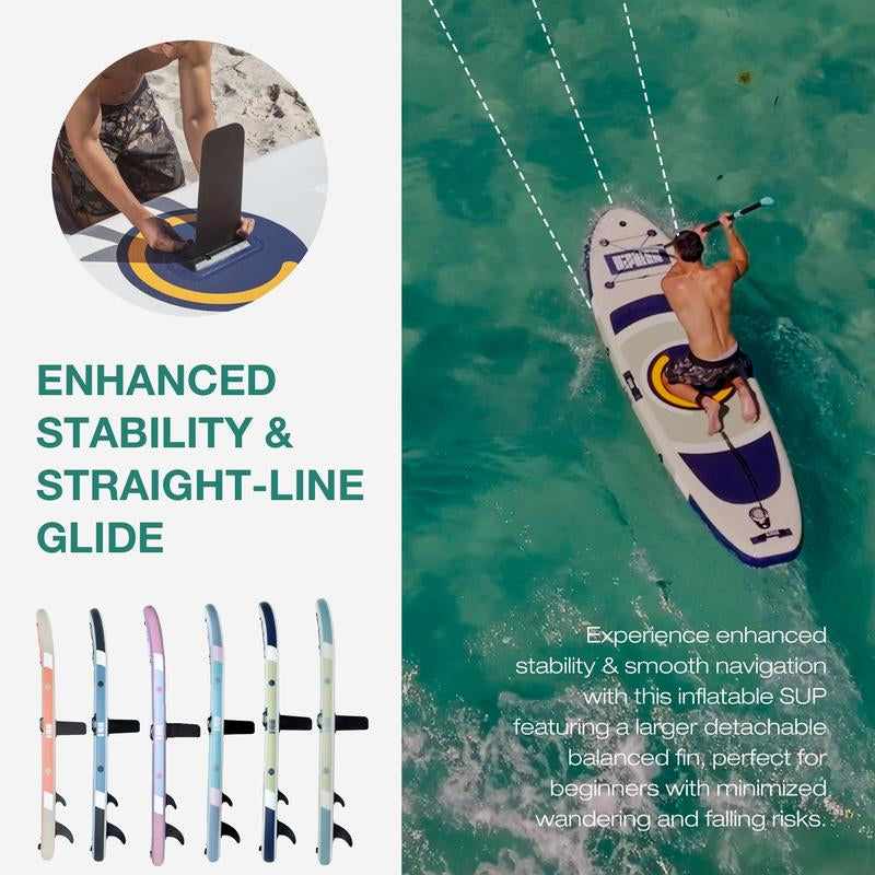 Niphean Inflatable Paddle Board Set with Paddle Board Seat and Kayak Paddles - 10’ Stable Wing Durable SUP Accessory with 1 Year Warranty, Versatile for Adults & Youth Yoga Use