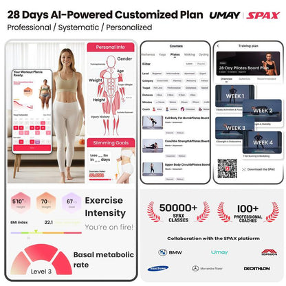 UMAY Multi-Functional Ab Exercise Board, Home Pilates Reformer, Abs Workout Equipment for Abdominal & Core Strength Training, Exercise Board for Home Gym Fitness，Foldable, Lightweight and Efficient