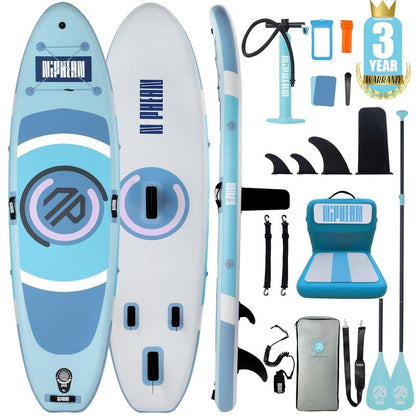 Niphean Inflatable Paddle Board Set with Paddle Board Seat and Kayak Paddles - 10’ Stable Wing Durable SUP Accessory with 1 Year Warranty, Versatile for Adults & Youth Yoga Use