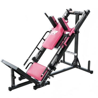RITFIT BLP01 Pink Leg Press Hack Squat Machine with Linear Bearing, Pink Fitness Trainer, Professional Adjustable Design for Full Lower Body Workout Strength Training Equipment