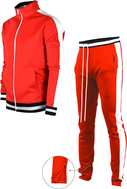 -TRACK JACKET Mens Urban Hip Hop Premium Track Jacket - Slim Fit Side Taping Sportswear Urbanwear Streetwear Top