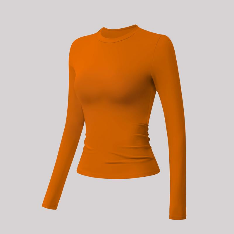 Timeoff 5-Piece Solid Sports Tee Set round Neck Slim Stretchy Ideal for Yoga Gym Workouts Women'S Athletic Wear Sporty Style Clothes Gym Shirts Workout Tops Oversized Gym Shirts Fitness Outfit