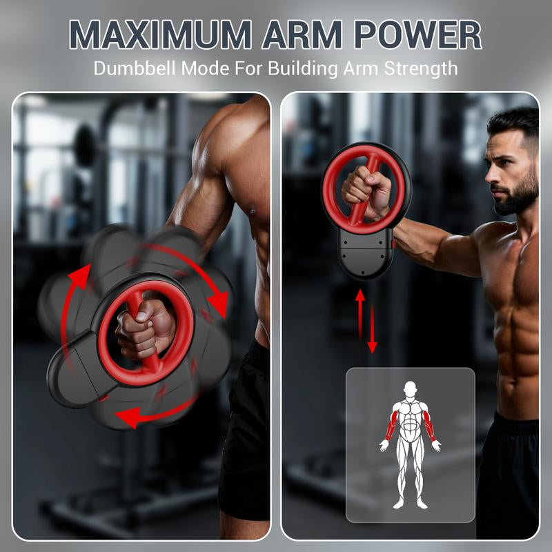 AKLUER 3-IN-1 Forearm Strength Trainer All-In-One 360° Rotator Burn Machine Detachable Dumbbells Chest Expander Adjustable Resistance Portable Upper Body Training - Hand Grip Strengthener