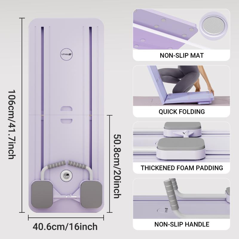 UMAY Multi-Functional Ab Exercise Board, Home Pilates Reformer, Abs Workout Equipment for Abdominal & Core Strength Training, Exercise Board for Home Gym Fitness，Foldable, Lightweight and Efficient