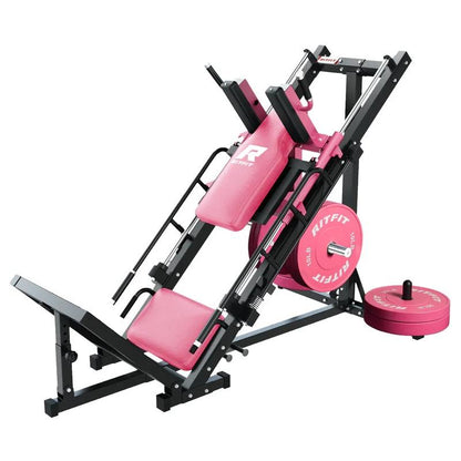 RITFIT BLP01 Pink Leg Press Hack Squat Machine with Linear Bearing, Pink Fitness Trainer, Professional Adjustable Design for Full Lower Body Workout Strength Training Equipment
