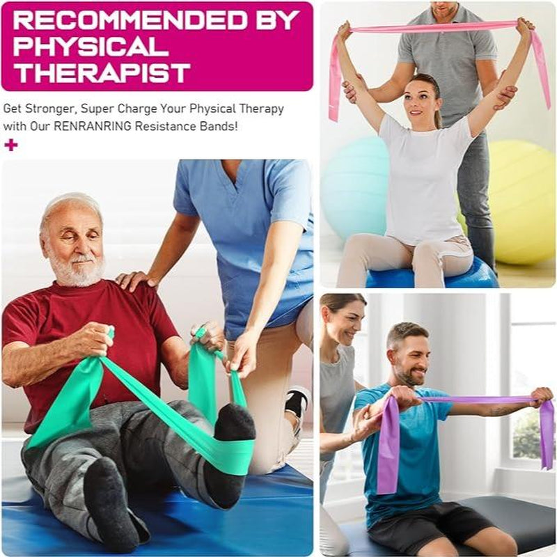 Resistance Bands for Workout: Exercise Bands for Physical Therapy, Stretching, Recovery, Pilates, Rehab, Strength Training, and Yoga