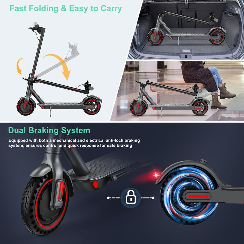 2026 US New 350W Powerful Motor Electric Scooter for Adults, Long Range12-14 Miles,Max.Speed 19Mph,3-Speed Adjustable Fun Sports Scooter, 36V 7.8AH Battery Portable Folding Commuting E-Scooter with App Control