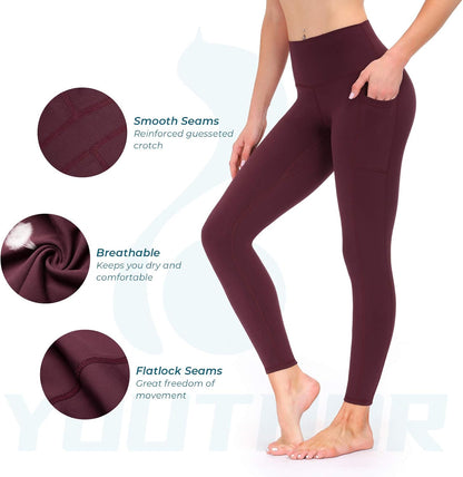 Workout Leggings for Women, High Waisted Yoga Pants for Women, Leggings with Pockets Women
