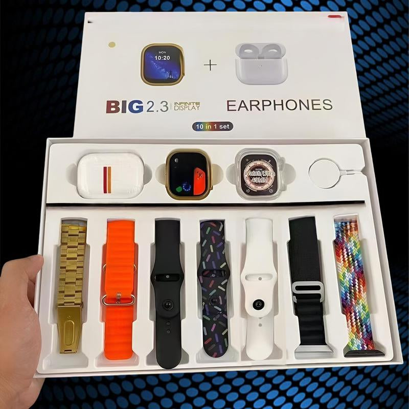 W&O Smart Watch Gift Set – 2.02" Wireless Calling Fitness Tracker Bundle with 100+ Sports Modes, Touch Screen, APP Alerts, Call & Message Reminder, Compatible with Iphone & Android – All-In-One Wearable Smart Bracelet Package