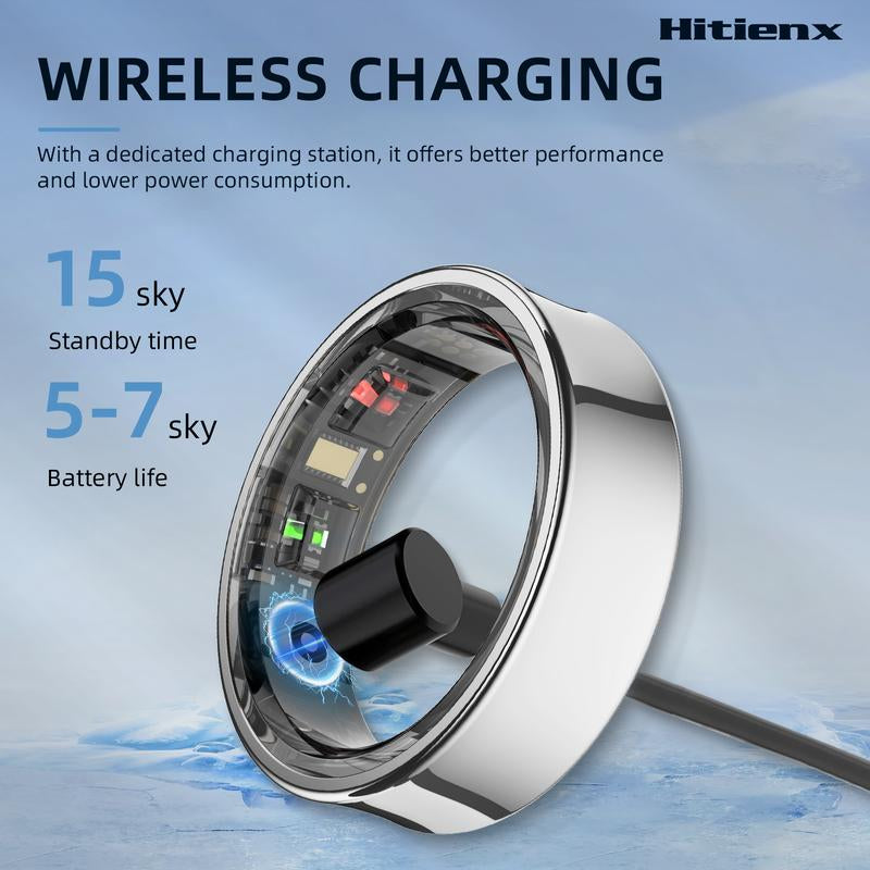 Smart Ring – Wellness Tracker with Heart Rate, Temperature Check, Sleep, Stress & Cycle Reminder Insights | Auto Activity Detection | Fitness Ring for Men & Women | No Subscription | Android & Ios Compatible