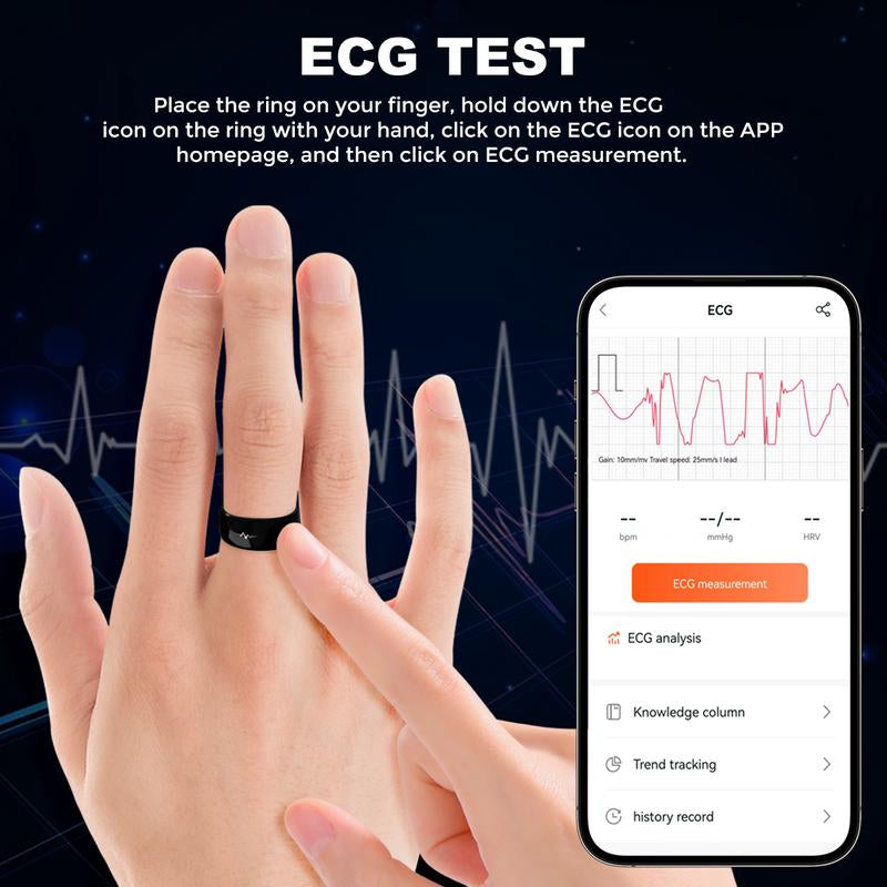 MIRO R1E ECG Blood Glucose Monitor Smart Ring - Comprehensive Health Monitoring, Heart Rate & Blood Oxygen, Sleep, Waterproof, Android Watch, Fitness Tracker