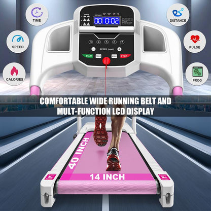 LIVIVOX 7.5 MPH Foldable Walkable Walking Treadmill with Handle，Remote Control ，Wheels for Easy Moving，265Lbs Weight Capacity Outdoorfun Home Gym Fitness Equipment Workout Calories， Ideal for Home/Office,Apartment ,Incline Treadmill