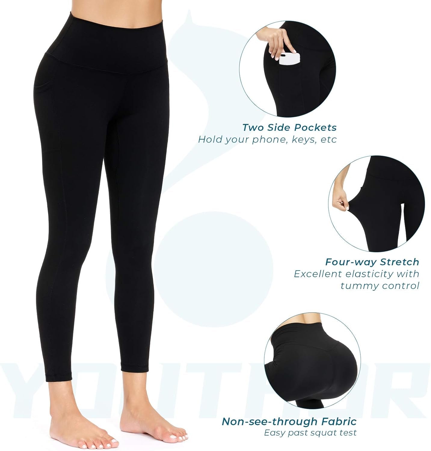 Workout Leggings for Women, High Waisted Yoga Pants for Women, Leggings with Pockets Women