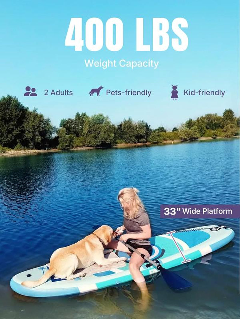 Niphean Inflatable Paddle Board Set with Paddle Board Seat and Kayak Paddles - 10’ Stable Wing Durable SUP Accessory with 1 Year Warranty, Versatile for Adults & Youth Yoga Use