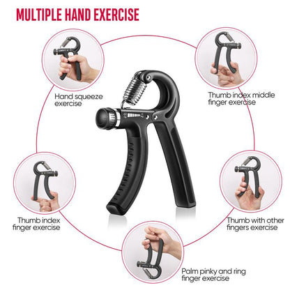 Fitbeast Funny Hand Grip Strengthener Workout Kit (5 Pack) Forearm Grip Adjustable Resistance Hand Gripper, Finger Exerciser, Finger Stretcher, Grip Ring & Stress Relief Grip Ball for Athletes