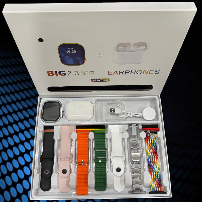 W&O Smart Watch Gift Set – 2.02" Wireless Calling Fitness Tracker Bundle with 100+ Sports Modes, Touch Screen, APP Alerts, Call & Message Reminder, Compatible with Iphone & Android – All-In-One Wearable Smart Bracelet Package