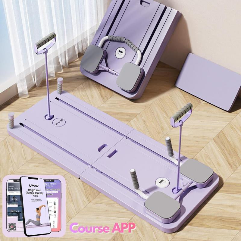 UMAY Multi-Functional Ab Exercise Board, Home Pilates Reformer, Abs Workout Equipment for Abdominal & Core Strength Training, Exercise Board for Home Gym Fitness，Foldable, Lightweight and Efficient