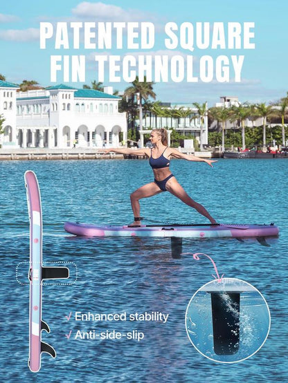 Niphean Inflatable Paddle Board Set with Paddle Board Seat and Kayak Paddles - 10’ Stable Wing Durable SUP Accessory with 1 Year Warranty, Versatile for Adults & Youth Yoga Use