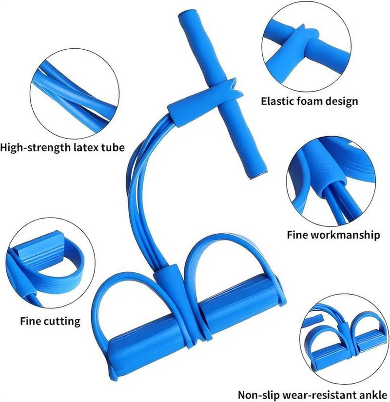 Pedal Resistance Bands with Handles Upgraded 6-Tube Natural Rubber for Full Body Workout at Home Gym Yoga Abs Waist Arms and Legs Training Muscle Exercise Equipment